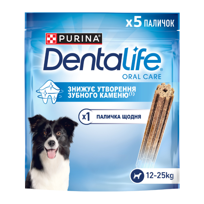 Dentalife Medium Жувальні палички для дорослих собак середніх порід (чистка зубів) 115г