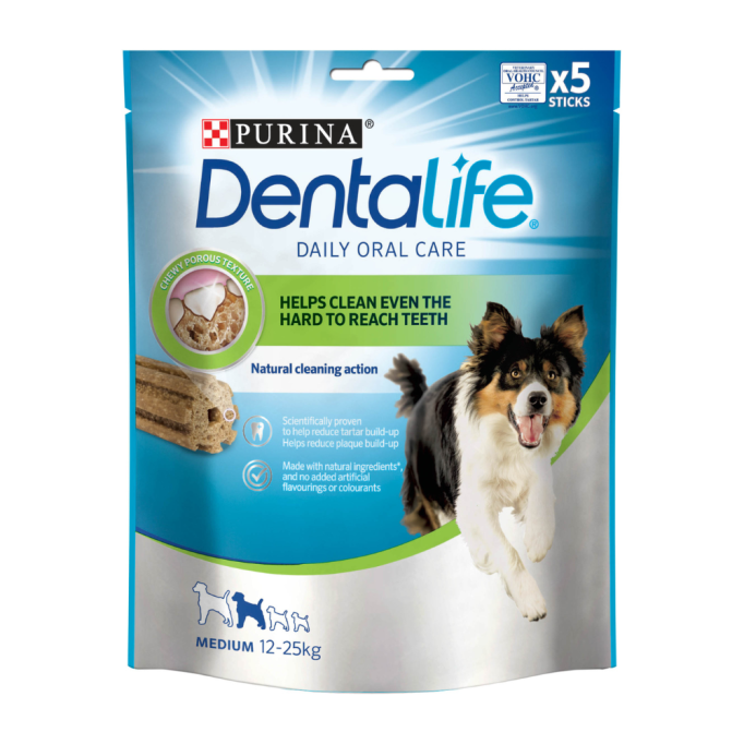 Dentalife Medium Жувальні палички для дорослих собак середніх порід (чистка зубів) 115г
