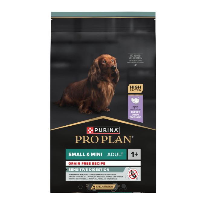 Purina Pro Plan Dog Adult Grain Free Small & Mini Sensitive Digestion Turkey Сухий беззерновий корм з індичкою для дорослих собак малих і мініатюрних порід із чутливим травленням 2,5кг