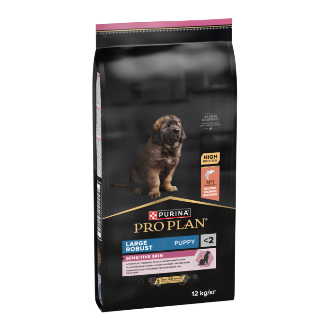 Purina Pro Plan Large Robust Puppy Sensitive Skin Сухий корм з лососем для цуценят великих порід масивної статури, з чутливою шкірою 12кг