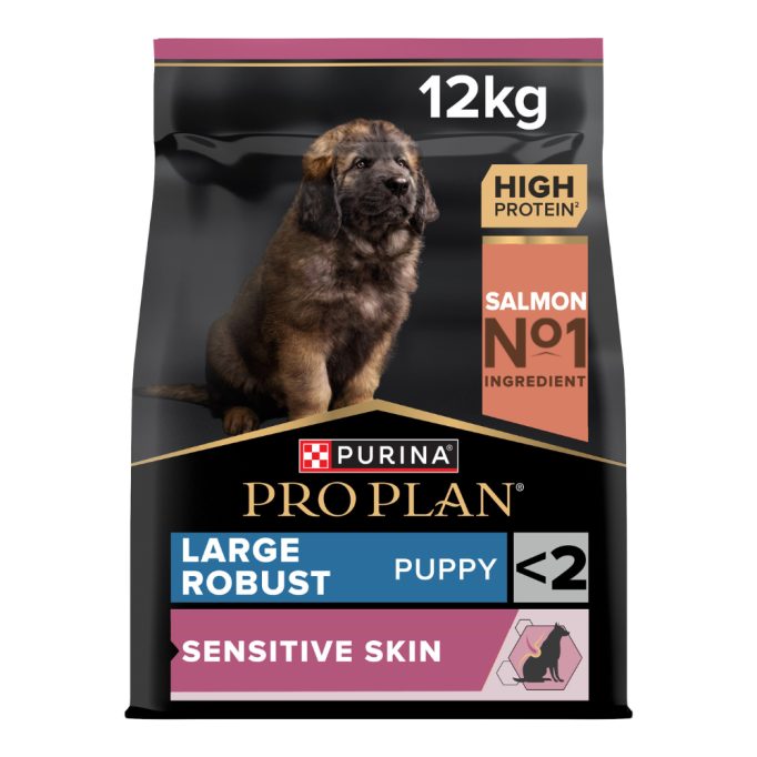Purina Pro Plan Large Robust Puppy Sensitive Skin Сухий корм з лососем для цуценят великих порід масивної статури, з чутливою шкірою 12кг