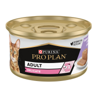 Purina Pro Plan Delicate Вологий корм з індичкою для дорослих котів з чутливим травленням (мус) 85г 24шт