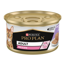 Purina Pro Plan Delicate Вологий корм з індичкою для дорослих котів з чутливим травленням (мус) 85г 24шт