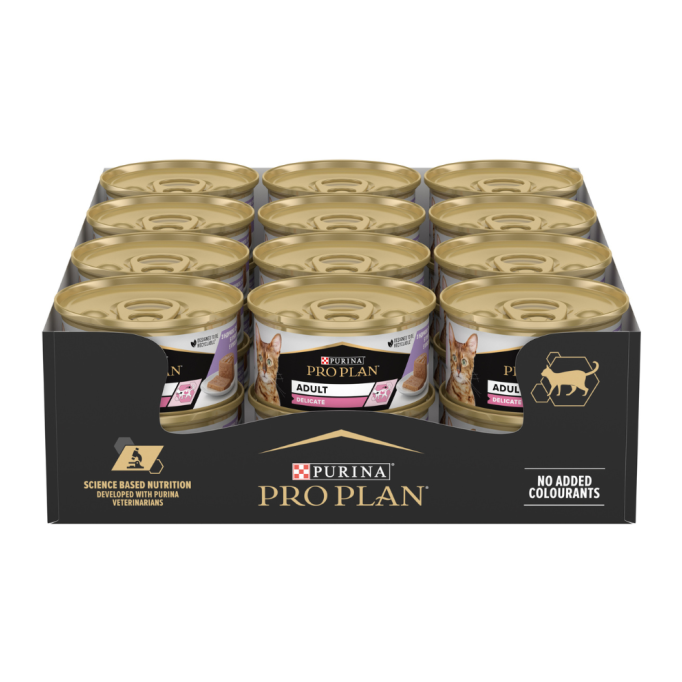Purina Pro Plan Delicate Вологий корм з індичкою для дорослих котів з чутливим травленням (мус) 85г 24шт