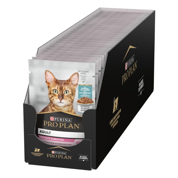 Purina Pro Plan Delicate Digestion Ocean fish Шматочки з океанічною рибою для дорослих котів з чутливим травленням (в соусі) 85г 26шт