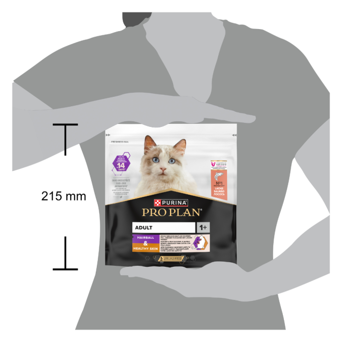 Purina Pro Plan Cat Adult Hairball & Healthy Skin Salmon Сухий корм для дорослих котів з лососем для зменшення утворення кульок шерсті та для підтримки здорової шкіри 400г