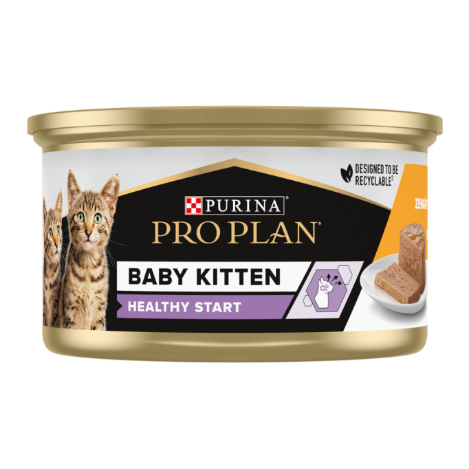 Purina Pro Plan Baby Kitten Healthy Start Вологий корм з куркою для кошенят (мус) 85г 24шт