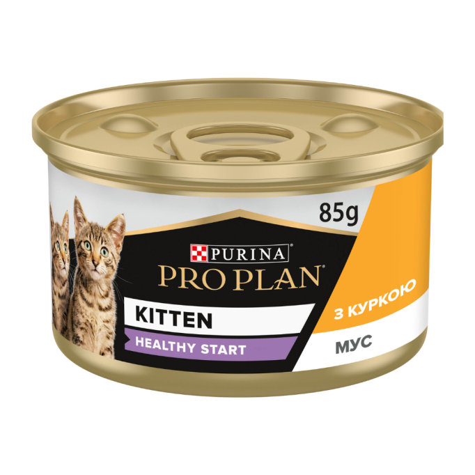 Purina Pro Plan Kitten Healthy Start Вологий корм з куркою для кошенят (мус) 85г 24шт