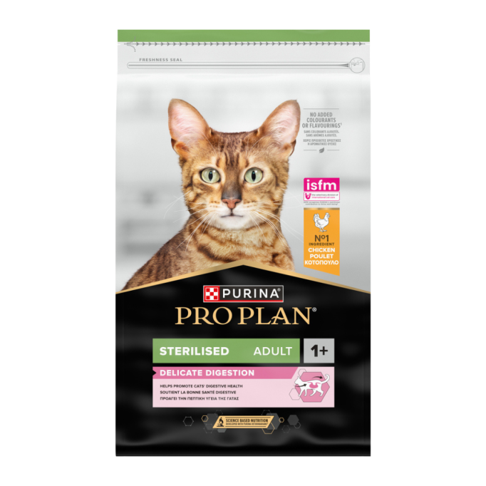 Purina Pro Plan Sterilised Delicate Сухий корм з куркою для стерилізованих дорослих котів з чутливим травленням 1,5кг