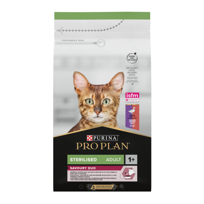 Purina Pro Plan Cat Adult Sterilised Savoury Duo Duck & Liver Сухий корм з качкою та печінкою для дорослих котів після стерилізації 1,5кг