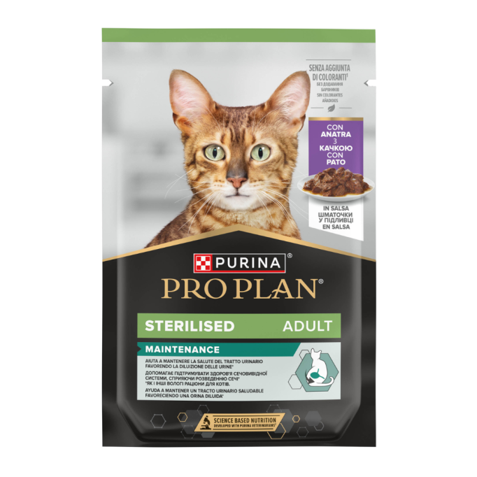 Purina Pro Plan Sterilised Adult Duck Шматочки з качкою для дорослих стерилізованих котів (в соусі) 85г 26шт