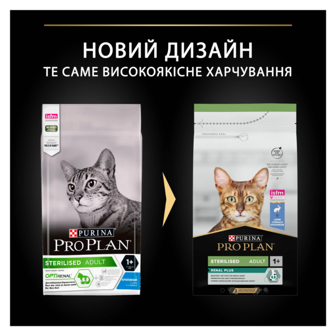 Purina Pro Plan Cat Adult Sterilised Renal Plus Rabbit Сухий корм з кроликом для дорослих котів після стерилізації 1,5кг