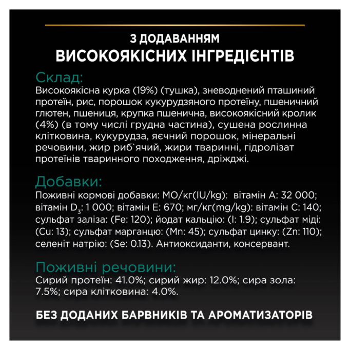 Purina Pro Plan Cat Adult Sterilised Renal Plus Rabbit Сухий корм з кроликом для дорослих котів після стерилізації 1,5кг