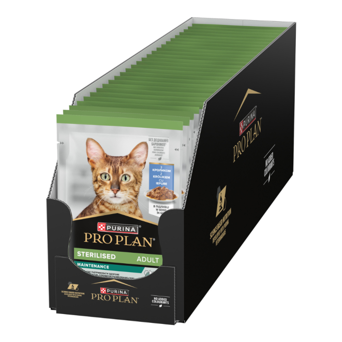Purina Pro Plan Sterilised Rabbit Шматочки з кроликом для дорослих стерилізованих котів (в соусі) 85г 26шт