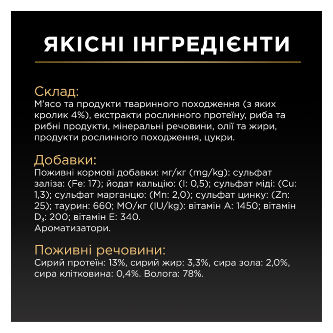 Purina Pro Plan Sterilised Rabbit Шматочки з кроликом для дорослих стерилізованих котів (в соусі) 85г 26шт