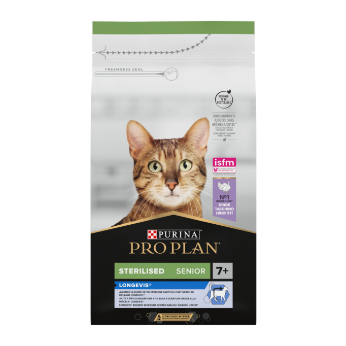 Purina Pro Plan Cat Sterilised Senior Longevis Turkey Сухий корм з індичкою для стерилізованих котів від 7 років 1,5кг