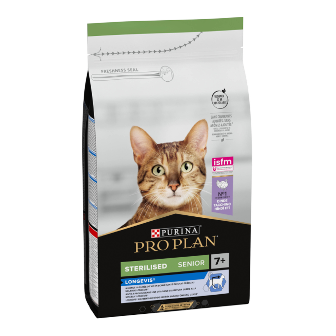 Purina Pro Plan Cat Sterilised Senior Longevis Turkey Сухий корм з індичкою для стерилізованих котів від 7 років 1,5кг