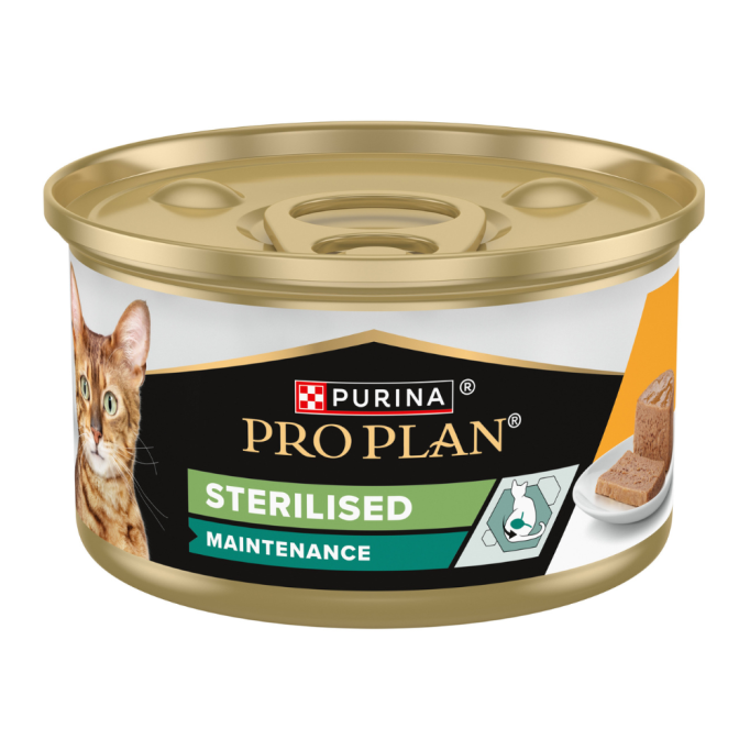 Purina Pro Plan Adult Sterilised Набір вологого корму з куркою для дорослих стерилізованих котів (мус) 85г 12шт