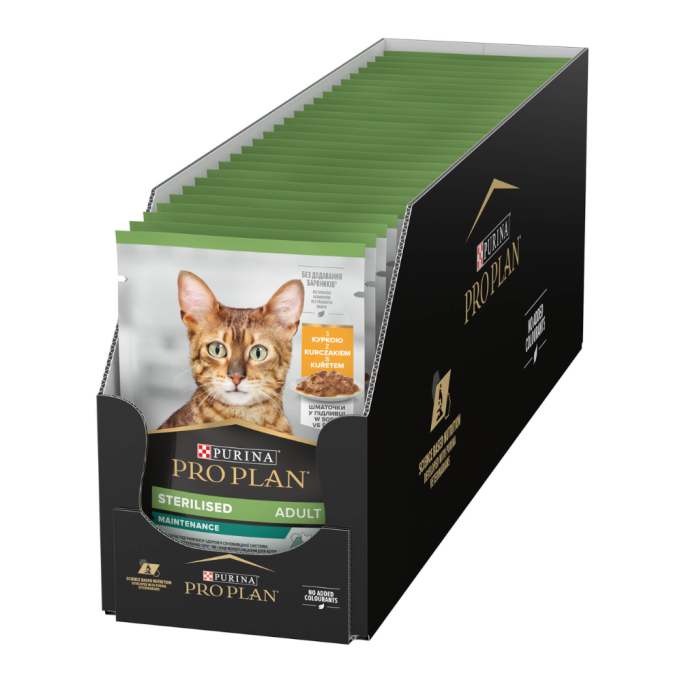 Purina Pro Plan Sterilised Adult Chicken Шматочки з куркою для дорослих стерилізованих котів (в соусі) 85г 26шт