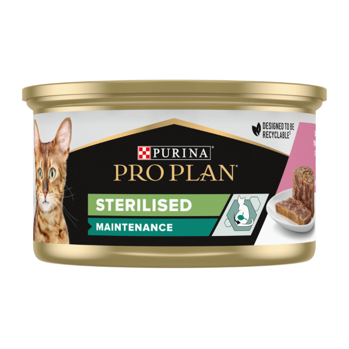 Purina Pro Plan Adult Sterilised Шматочки з тунцем та лососем для дорослих стерилізованих котів (паштет) 85г 24шт