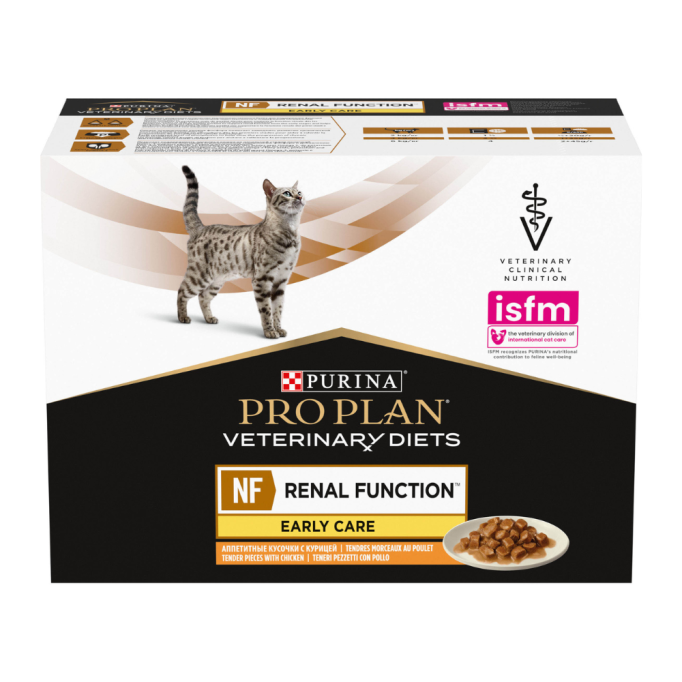 Purina Pro Plan Veterinary Diets NF Renal Function Early Care Дієтичний вологий корм з куркою для дорослих котів при патології нирок на ранніх стадіях 85г 10шт