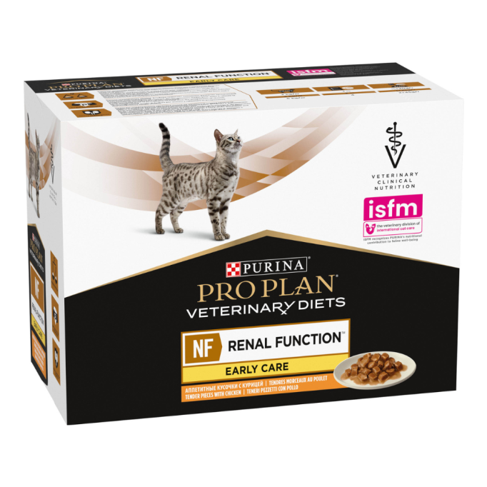 Purina Pro Plan Veterinary Diets NF Renal Function Early Care Дієтичний вологий корм з куркою для дорослих котів при патології нирок на ранніх стадіях 85г 10шт