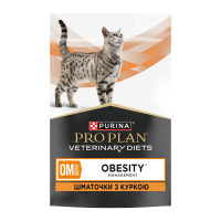 Purina Pro Plan Veterinary Diets OM Obesity Management St/Ox Дієтичний вологий корм з куркою для дорослих котів для зниження надмірної маси тіла 85г 10шт