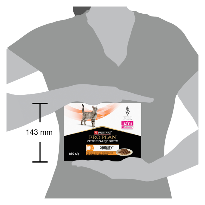 Purina Pro Plan Veterinary Diets OM Obesity Management St/Ox Дієтичний вологий корм з куркою для дорослих котів для зниження надмірної маси тіла 85г 10шт