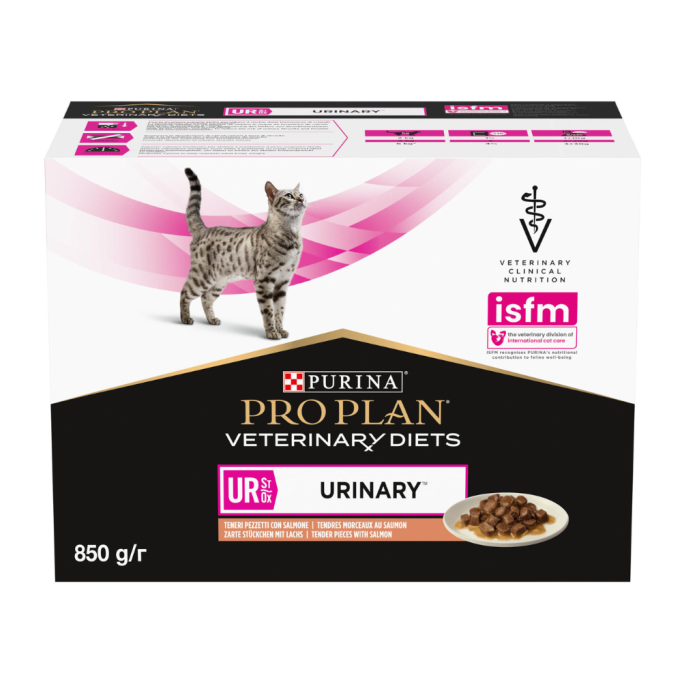 Purina Pro Plan Veterinary Diets UR Urinary Дієтичний вологий корм з лососем для дорослих котів при сечокам'яній хворобі 85г 10шт