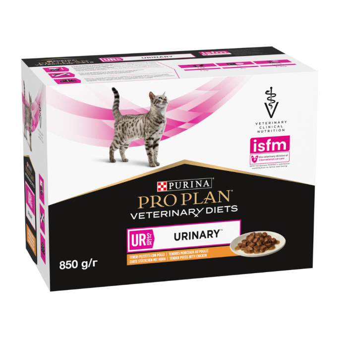 Purina Pro Plan Veterinary Diets UR Urinary Дієтичний вологий корм з куркою для дорослих котів при сечокам'яній хворобі 85г 10шт