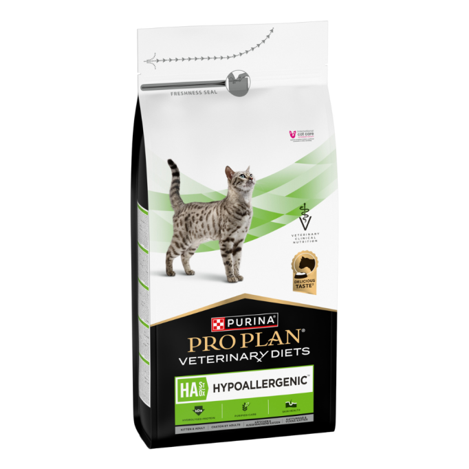 Purina Pro Plan Veterinary Diets HA Hypoallergenic Дієтичний сухий корм для дорослих котів та кошенят при харчовій алергії 1,3кг
