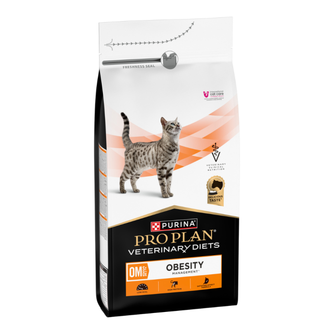 Purina Pro Plan Veterinary Diets OM Obesity Management St/Ox Дієтичний сухий корм з куркою призначений дорослим котам для зниження надмірної маси тіла 1,5кг