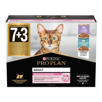 Purina Pro Plan Delicate Digestion Набір вологого корму для дорослих котів із чутливим травленням (індичка та океанічна риба) 85г 10шт