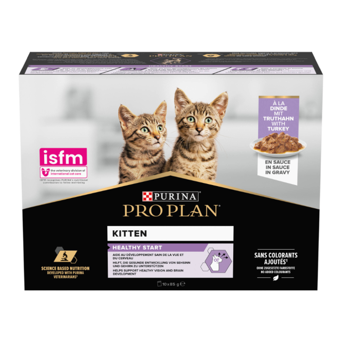 Purina Pro Plan Kitten Healthy Start Turkey Набір вологого корму з індичкою для кошенят (в соусі) 85г 10шт