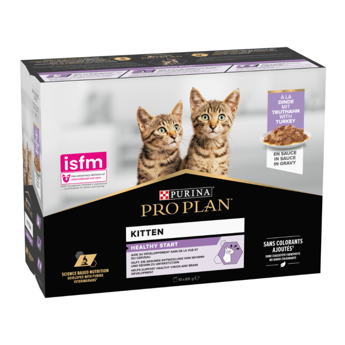 Purina Pro Plan Kitten Healthy Start Turkey Набір вологого корму з індичкою для кошенят (в соусі) 85г 10шт