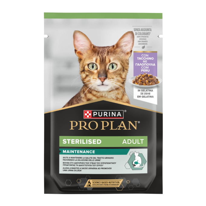 Purina Pro Plan Adult Sterilised Набір вологого корму з індичкою для дорослих стерилізованих котів (в желе) 85г 10шт