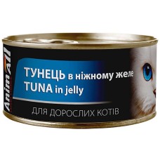 AnimAll Tuna in Jelly for Adult Cats Консервований корм з тунцем для дорослих котів 85 г