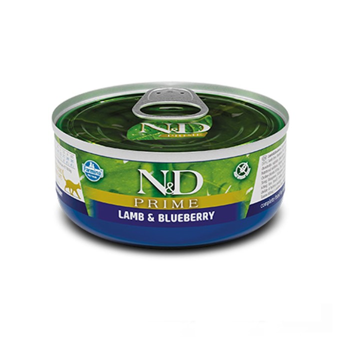 Farmina N&D Grain Free Prime Lamb Adult консерви для кішок з ягням та чорницею 70 г