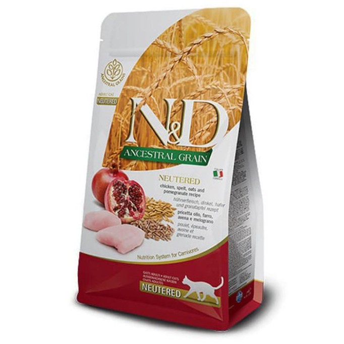 Farmina N&D Low Grain Cat Chicken Neutered Adult низькозерновий корм для стерилізованих кішок з куркою та гранатом 10 кг