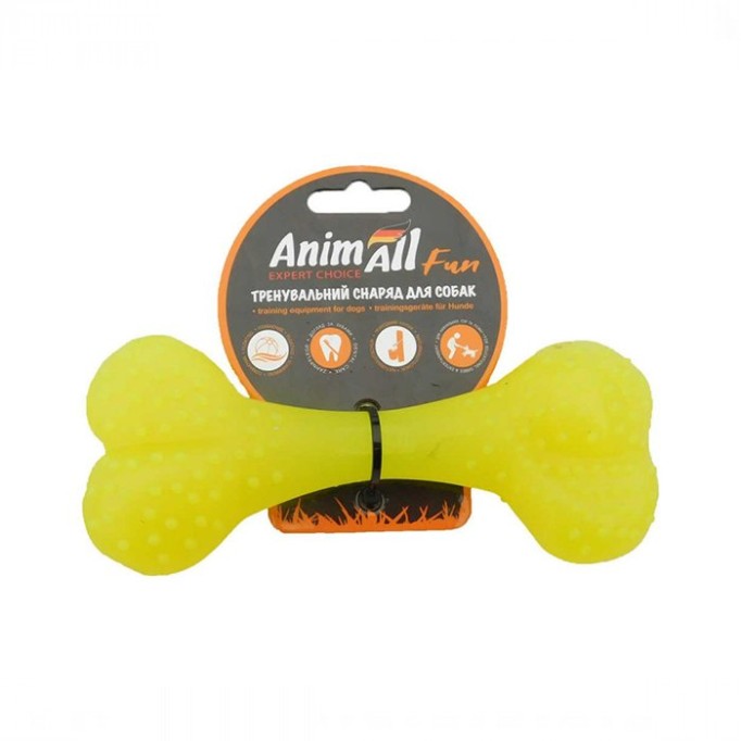 AnimAll Fun - Іграшка кістка для собак 15 см Помаранчевий