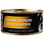 AnimAll Duck & Chicken for Adult Dog Консервований корм з качкою та куркою для дорослих собак 85 г