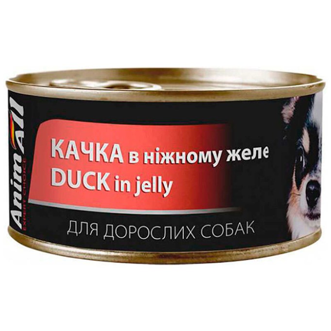 AnimAll Duck in Jelly for Adult Dog Консервований корм з качкою для дорослих собак 85 г