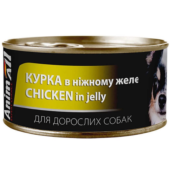 AnimAll Chicken in Jelly for Adult Dog Консервований корм з куркою для дорослих собак 85 г