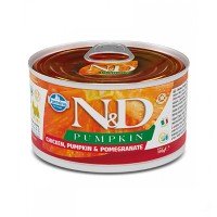 Farmina N&D Pumpkin GF Adult Mini Chicken, Pumpkin & Pomegranate беззерновий консервований корм з куркою, гарбузом та гранатом для дорослих собак дрібних порід 140 г