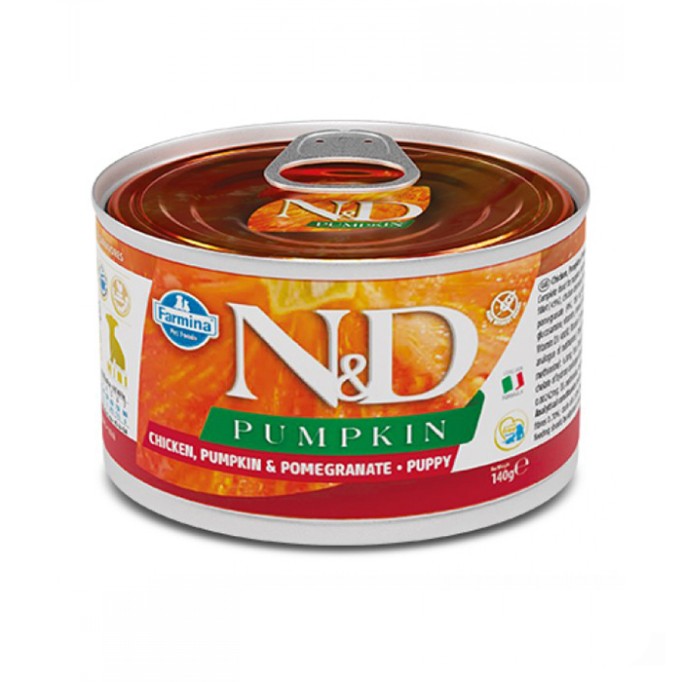 Farmina N&D Grain Free Pumpkin Puppy Mini Chicken Беззерновий консервований корм з куркою, гарбузом та гранатом для цуценят дрібних порід 140 г