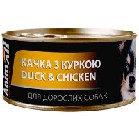 AnimAll Duck & Chicken for Adult Dog Консервований корм з качкою та куркою для дорослих собак 85 г