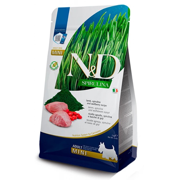 Farmina N&D Spirulina Medium&Maxi сухой корм для собак середніх та великих порід з ягням та ягодами годжі 2 кг