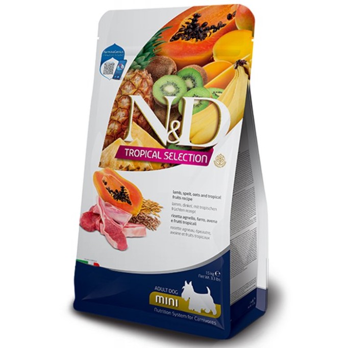 Farmina N&D Tropical Selection Lamb Adult Mini сухий корм для собак маленьких порід з ягням та тропічними фруктами 5 кг