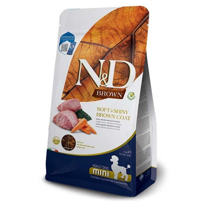 Farmina N&D Grain Free Brown Dog Adult Mini беззерновий сухий корм для собак з коричневою шерстю з ягням, спіруліною та морквою 2 кг
