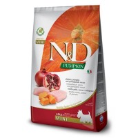 Farmina N&D Pumpkin GF Dog Chicken & Pomegranate Adult Mini беззерновий сухий корм з куркою, гарбузом та гранатом для дорослих собак дрібних порід 7 кг